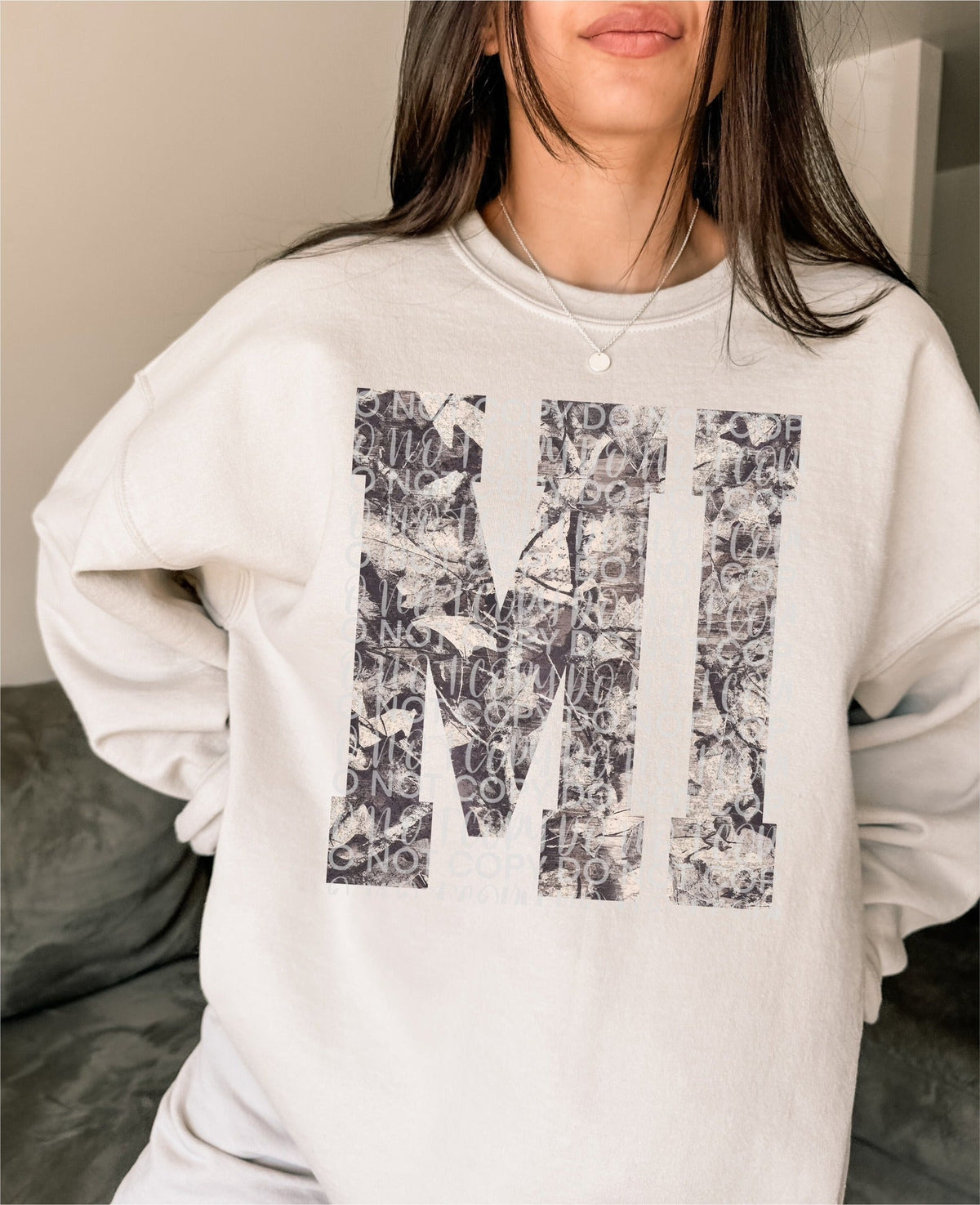 Trendy camo MI tee or sweatshirt - Quarter Circle AK Boutique