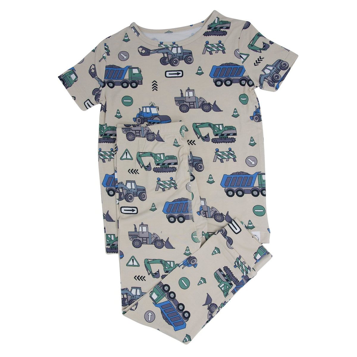 Trucks Diggers Construction Big Kid Pajama S/S - Quarter Circle AK Boutique