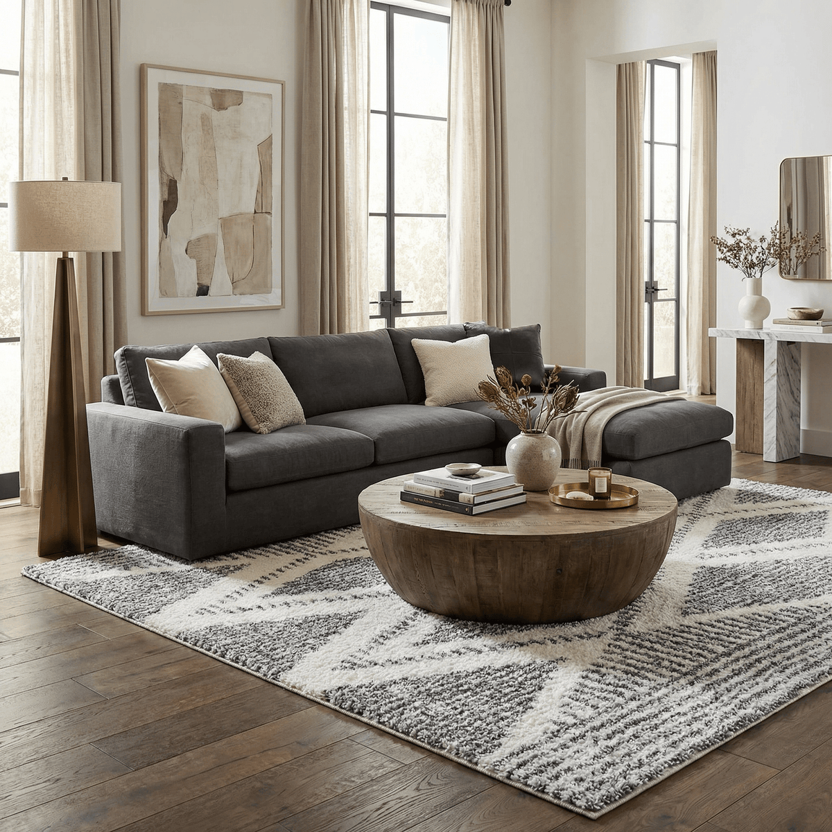 Trunding Plush Area Rug - Quarter Circle AK Boutique