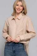 Active Basic "Two Step" Western Button-Down Shirt — Warm Taupe 100% Cotton Voile Layering Staple