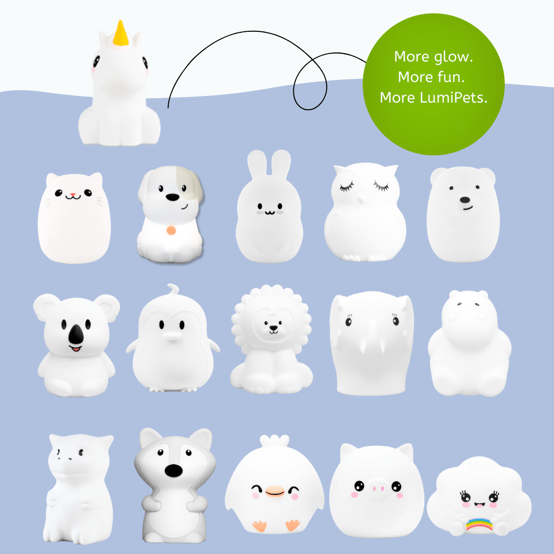Unicorn Night Light - Soft Silicone Nursery Lamp | LumiPets® - Quarter Circle AK Boutique