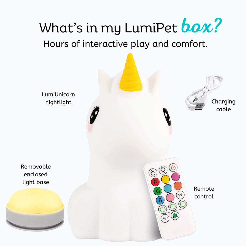 Unicorn Night Light - Soft Silicone Nursery Lamp | LumiPets® - Quarter Circle AK Boutique