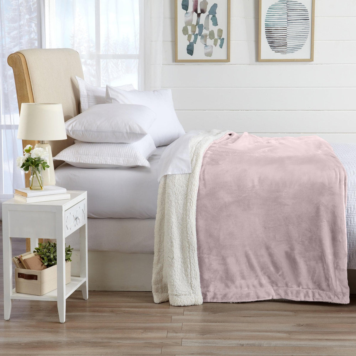 Velvet Plush Sherpa Luxury Bed Blanket - Kinsley Collection - Quarter Circle AK Boutique