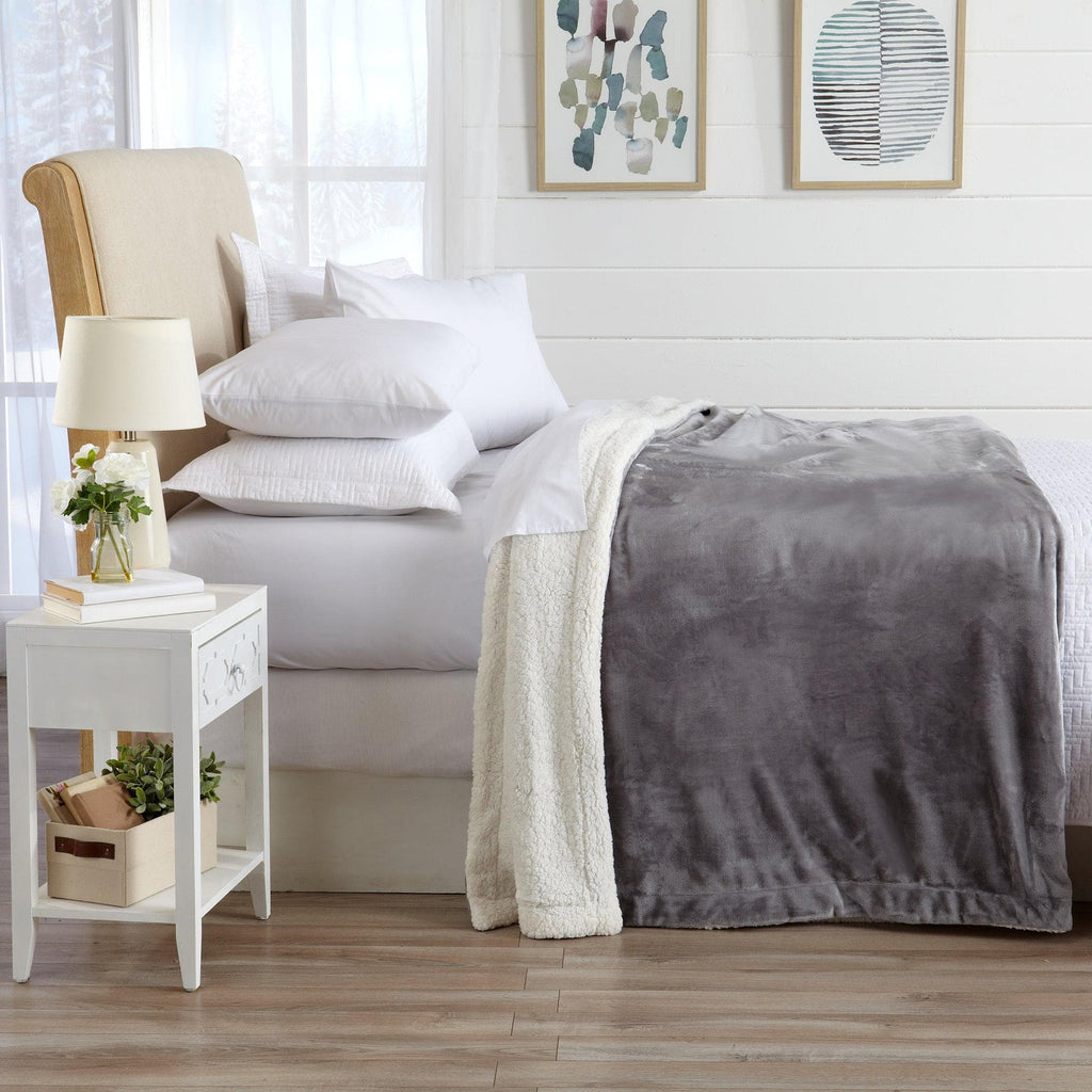 Velvet Plush Sherpa Luxury Bed Blanket - Kinsley Collection - Quarter Circle AK Boutique