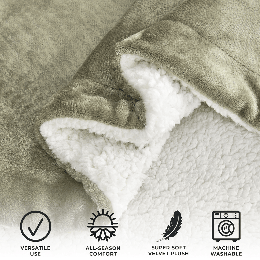 Velvet Plush Sherpa Luxury Bed Blanket - Kinsley Collection - Quarter Circle AK Boutique