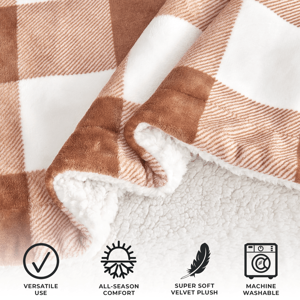 Velvet Plush Sherpa Luxury Bed Blanket - Kinsley Collection - Quarter Circle AK Boutique