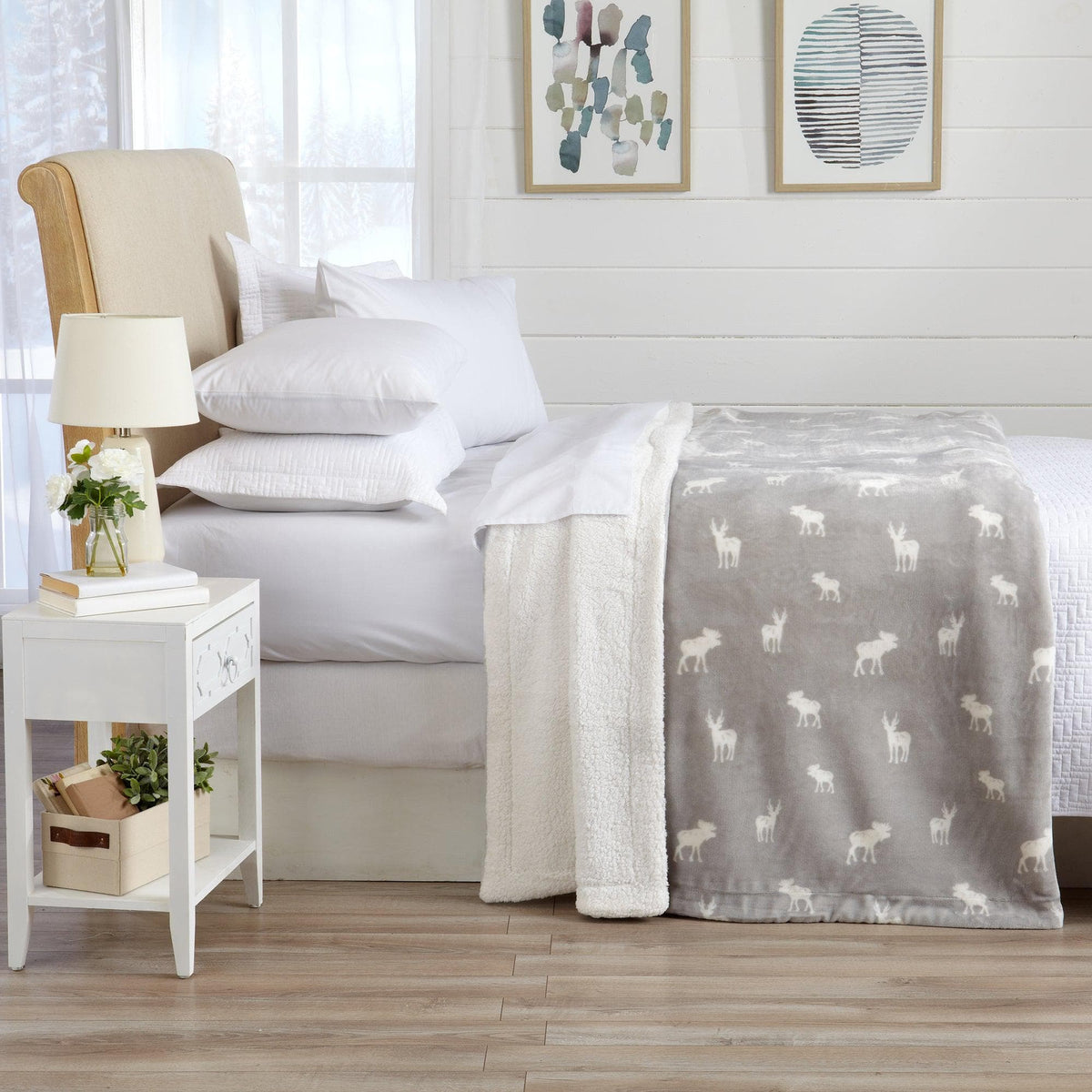 Velvet Plush Sherpa Luxury Bed Blanket - Kinsley Collection - Quarter Circle AK Boutique