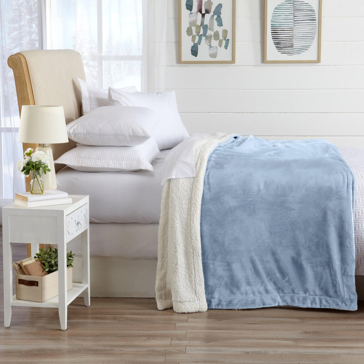 Velvet Plush Sherpa Luxury Bed Blanket - Kinsley Collection - Quarter Circle AK Boutique