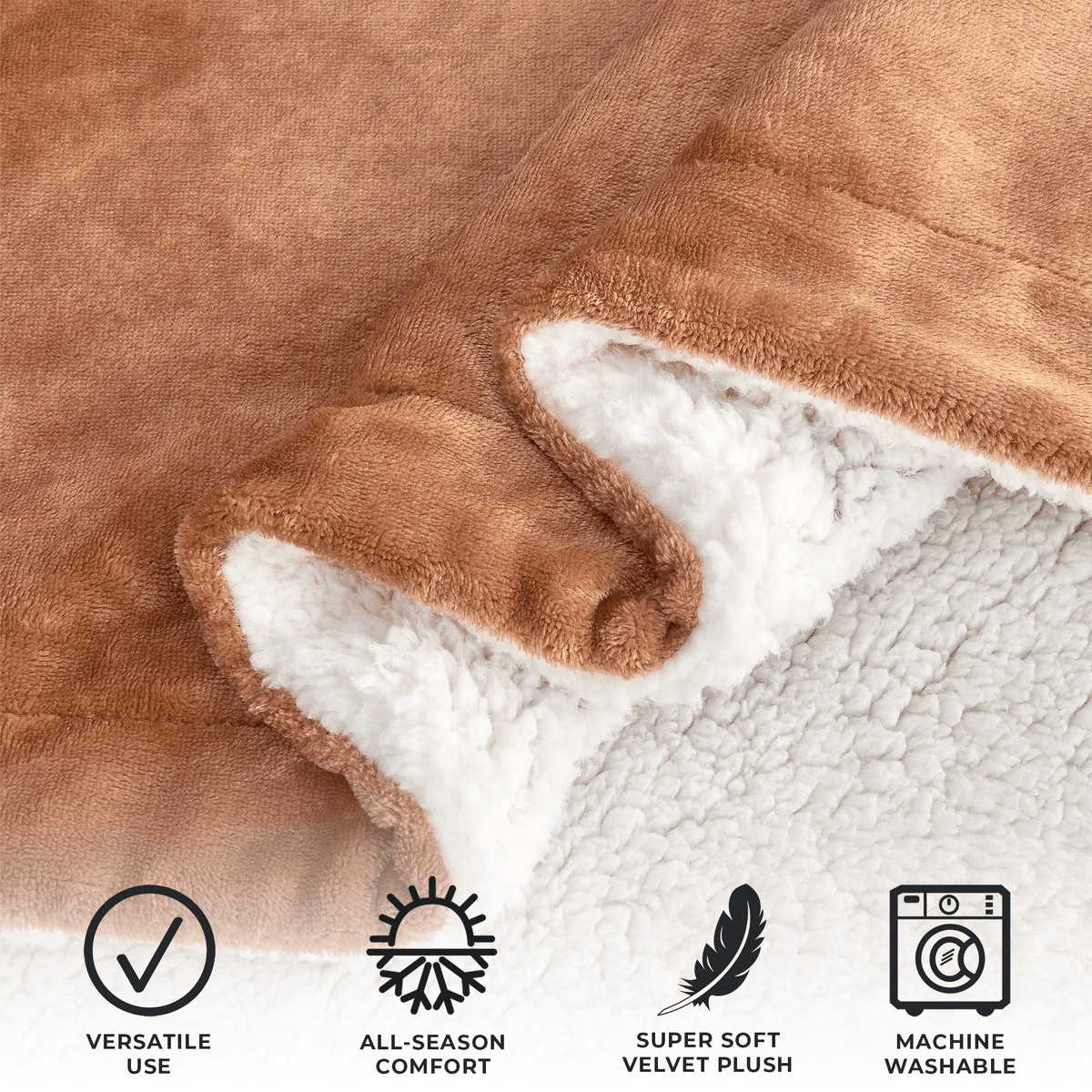 Velvet Plush Sherpa Luxury Bed Blanket - Kinsley Collection - Quarter Circle AK Boutique