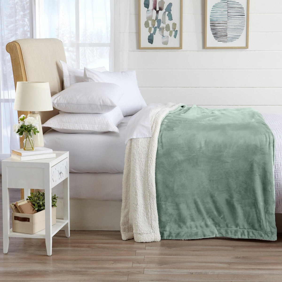 Velvet Plush Sherpa Luxury Bed Blanket - Kinsley Collection - Quarter Circle AK Boutique