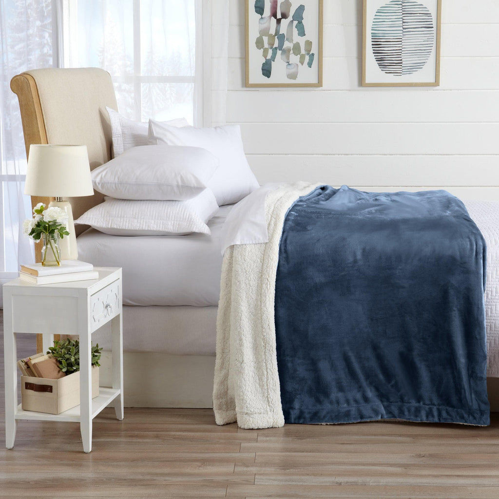 Velvet Plush Sherpa Luxury Bed Blanket - Kinsley Collection - Quarter Circle AK Boutique