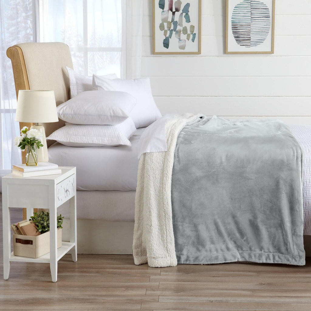 Velvet Plush Sherpa Luxury Bed Blanket - Kinsley Collection - Quarter Circle AK Boutique