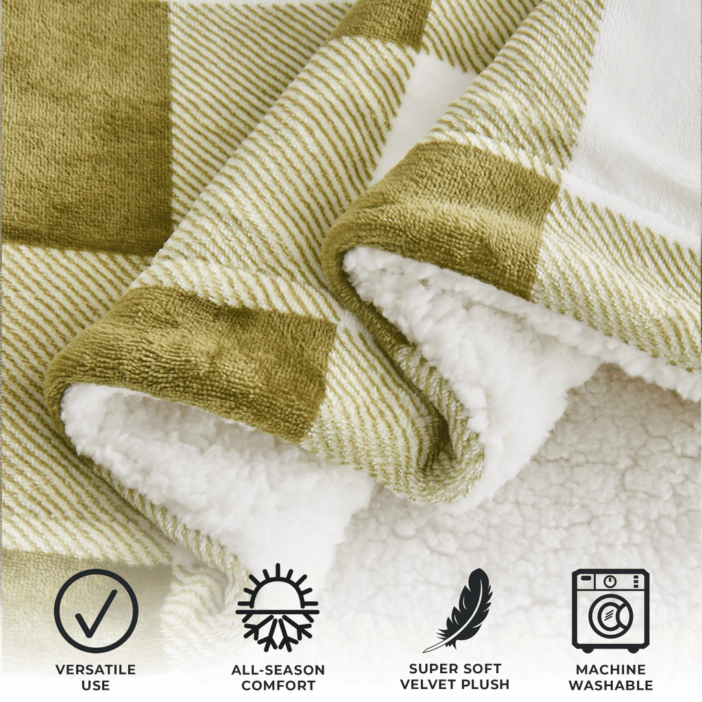Velvet Plush Sherpa Luxury Bed Blanket - Kinsley Collection - Quarter Circle AK Boutique