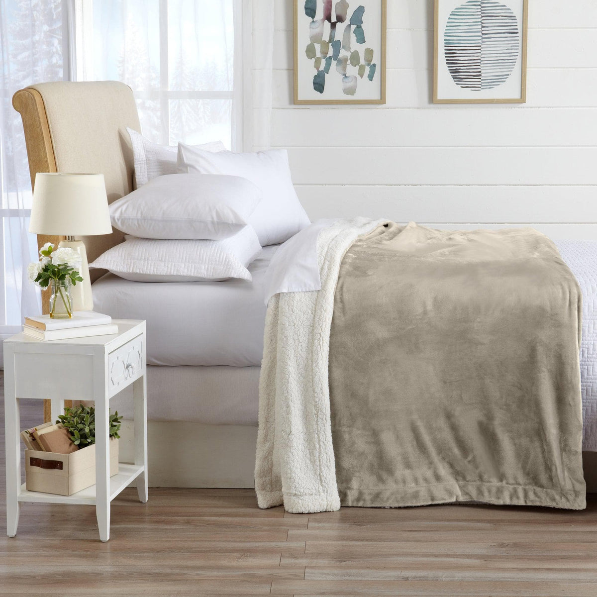Velvet Plush Sherpa Luxury Bed Blanket - Kinsley Collection - Quarter Circle AK Boutique