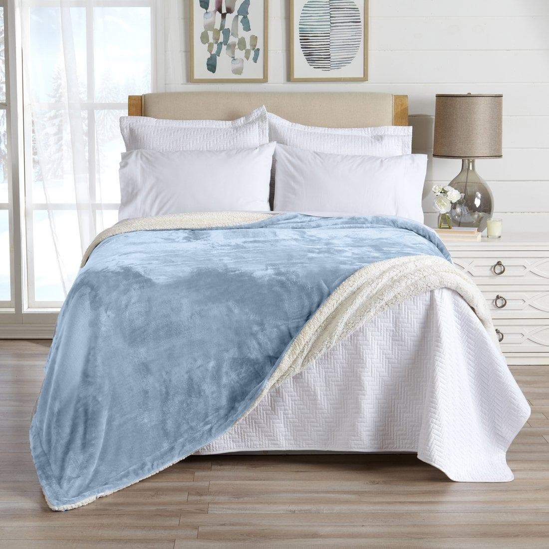 Velvet Plush Sherpa Luxury Bed Blanket - Kinsley Collection - Quarter Circle AK Boutique