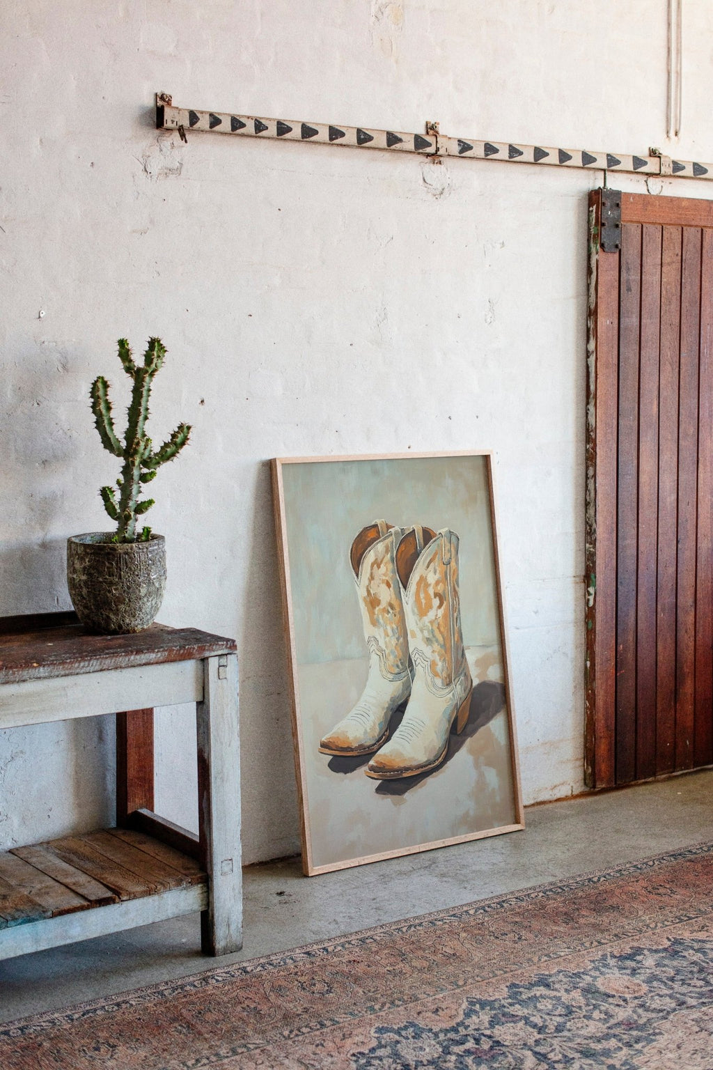 Vintage Cowgirl Boots Canvas – Western Boot Wall Art - Quarter Circle AK Boutique