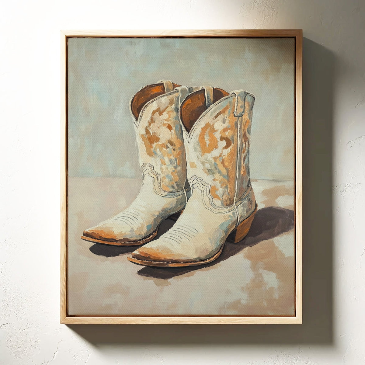 Vintage Cowgirl Boots Canvas – Western Boot Wall Art - Quarter Circle AK Boutique