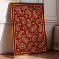 Vintage Red Bandana Star Paisley Print - Quarter Circle AK Boutique
