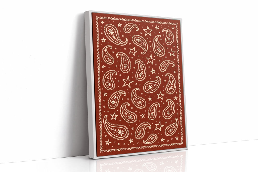 Vintage Red Bandana Star Paisley Print - Quarter Circle AK Boutique
