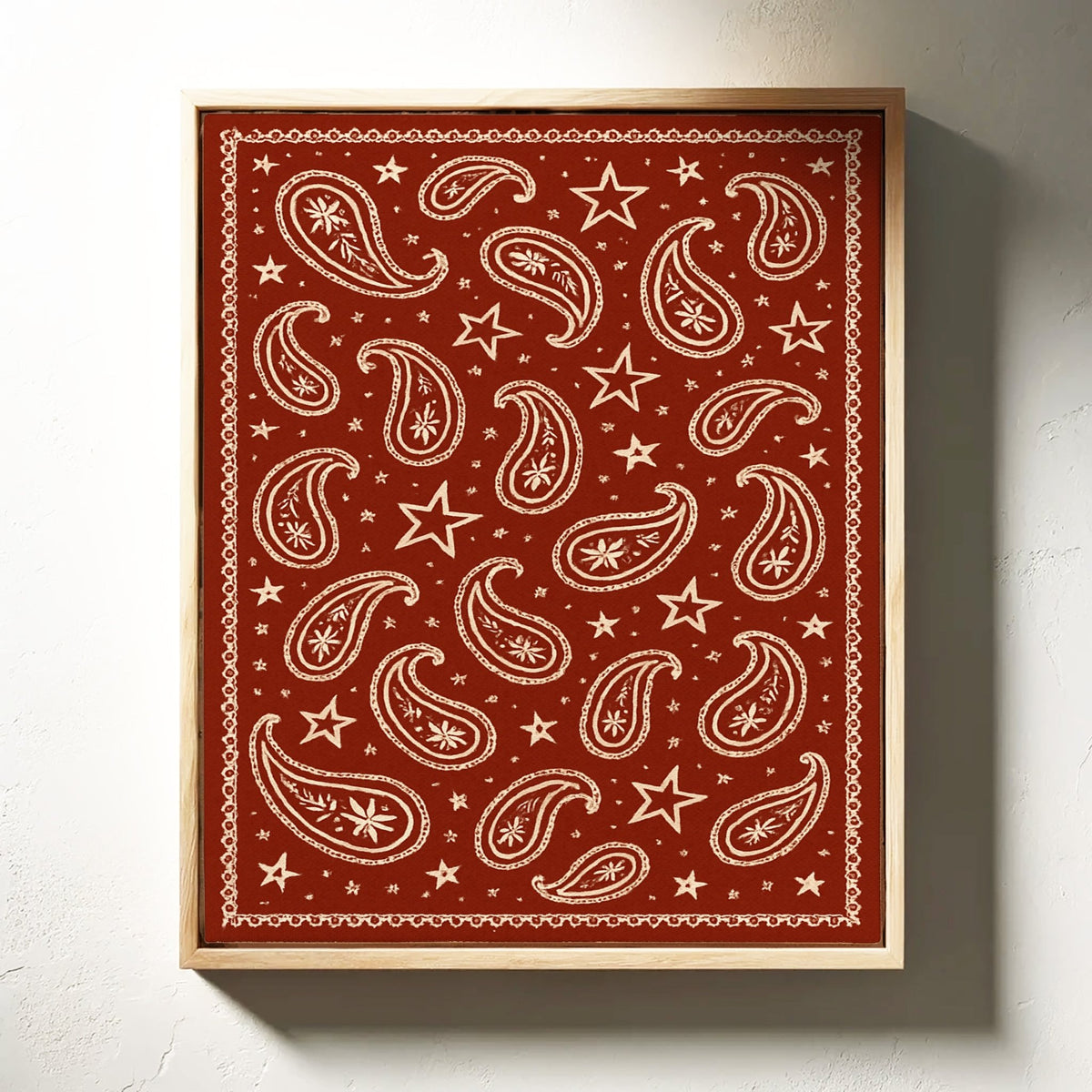 Vintage Red Bandana Star Paisley Print - Quarter Circle AK Boutique