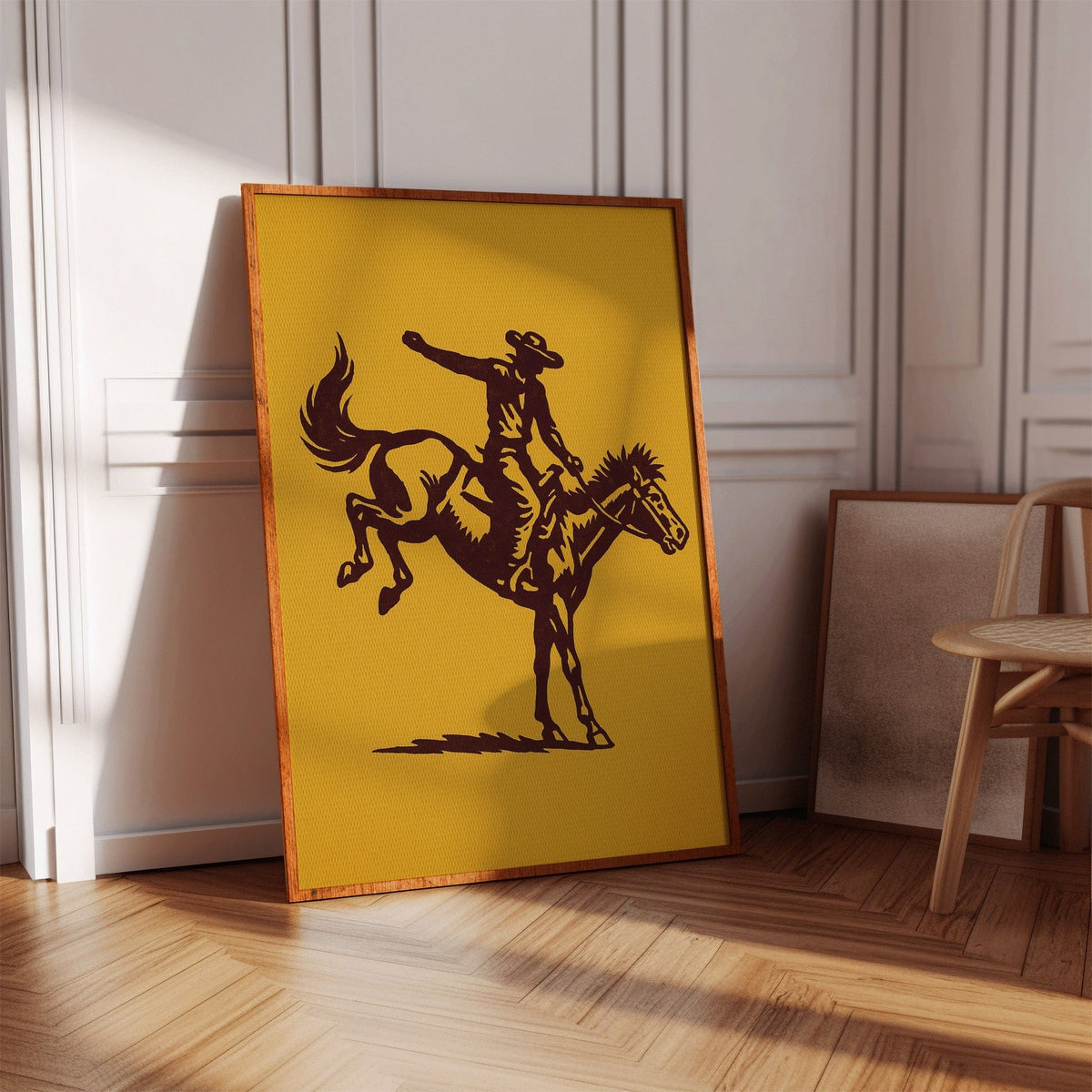 Vintage Rodeo Cowboy Silhouette Print - Quarter Circle AK Boutique
