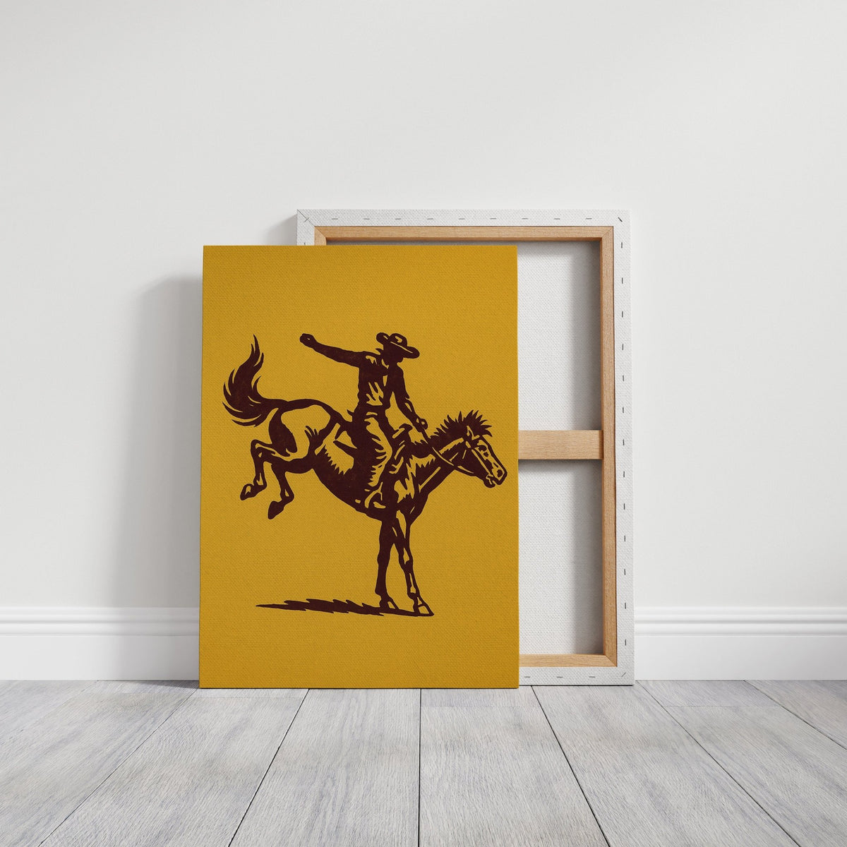 Vintage Rodeo Cowboy Silhouette Print - Quarter Circle AK Boutique
