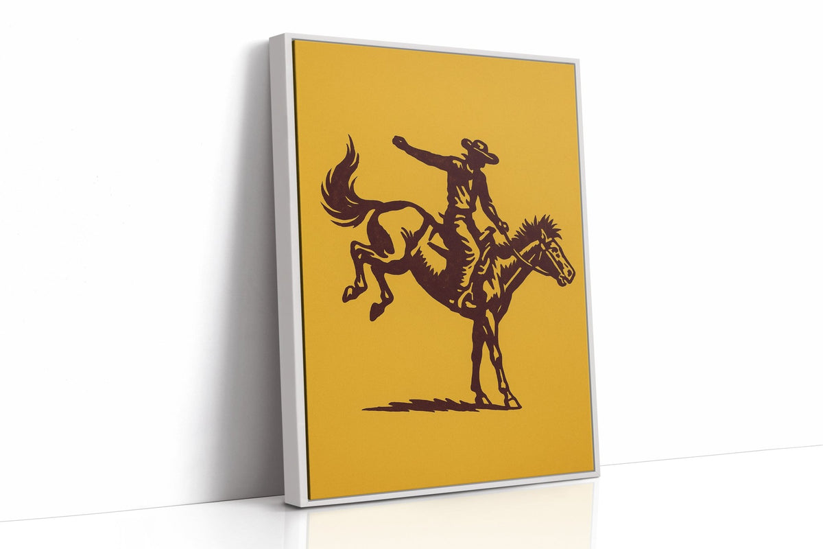 Vintage Rodeo Cowboy Silhouette Print - Quarter Circle AK Boutique