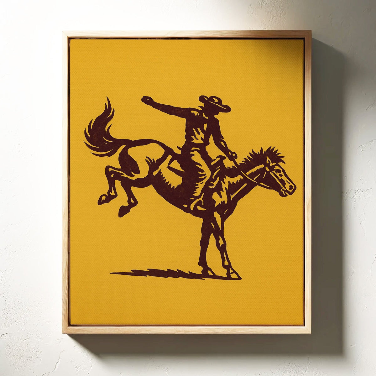 Vintage Rodeo Cowboy Silhouette Print - Quarter Circle AK Boutique