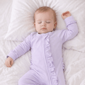 Violets Are Violet Ruffle Footie - Quarter Circle AK Boutique