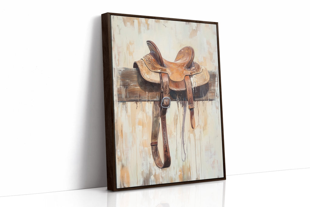 Weathered Rest: Western Saddle Still Life - Quarter Circle AK Boutique
