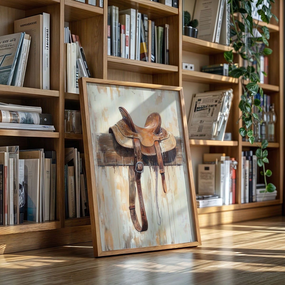 Weathered Rest: Western Saddle Still Life - Quarter Circle AK Boutique