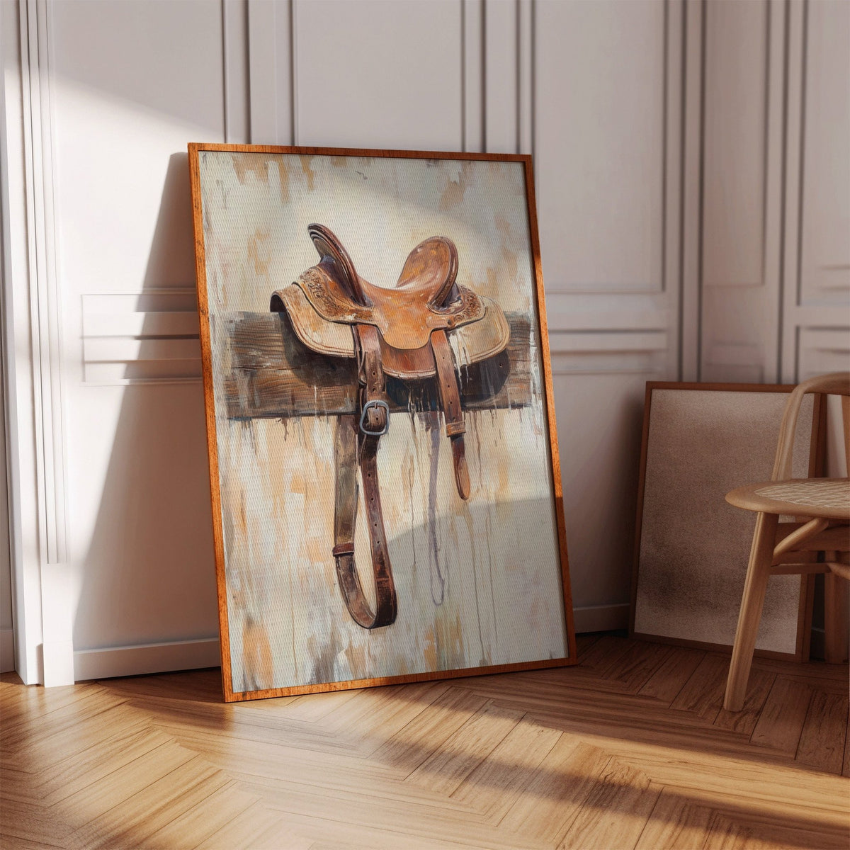 Weathered Rest: Western Saddle Still Life - Quarter Circle AK Boutique