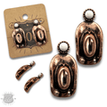 Western cowboy hat on stone post earring - Quarter Circle AK Boutique