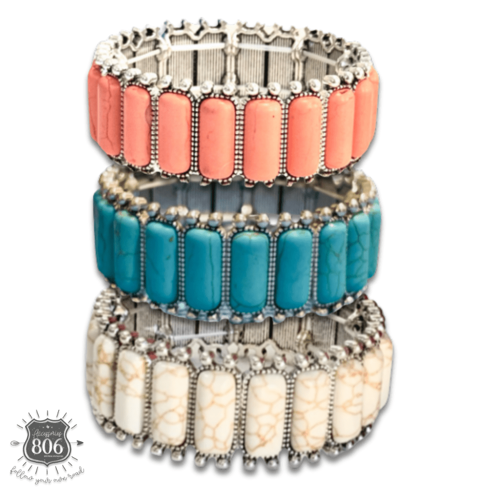 Western rectangle stone bracelet - LC - Quarter Circle AK Boutique