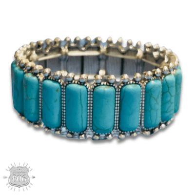 Western rectangle stone bracelet - LC - Quarter Circle AK Boutique