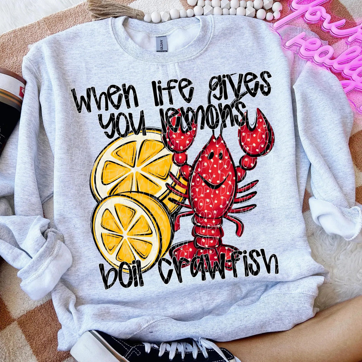 When life gives you lemons boil crawfish tee or sweatshirt - Quarter Circle AK Boutique
