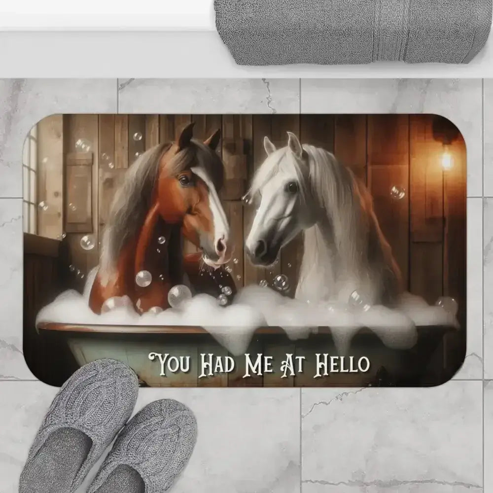 Whimsical Horse Bathmat, Farmhouse Bathroom Decor