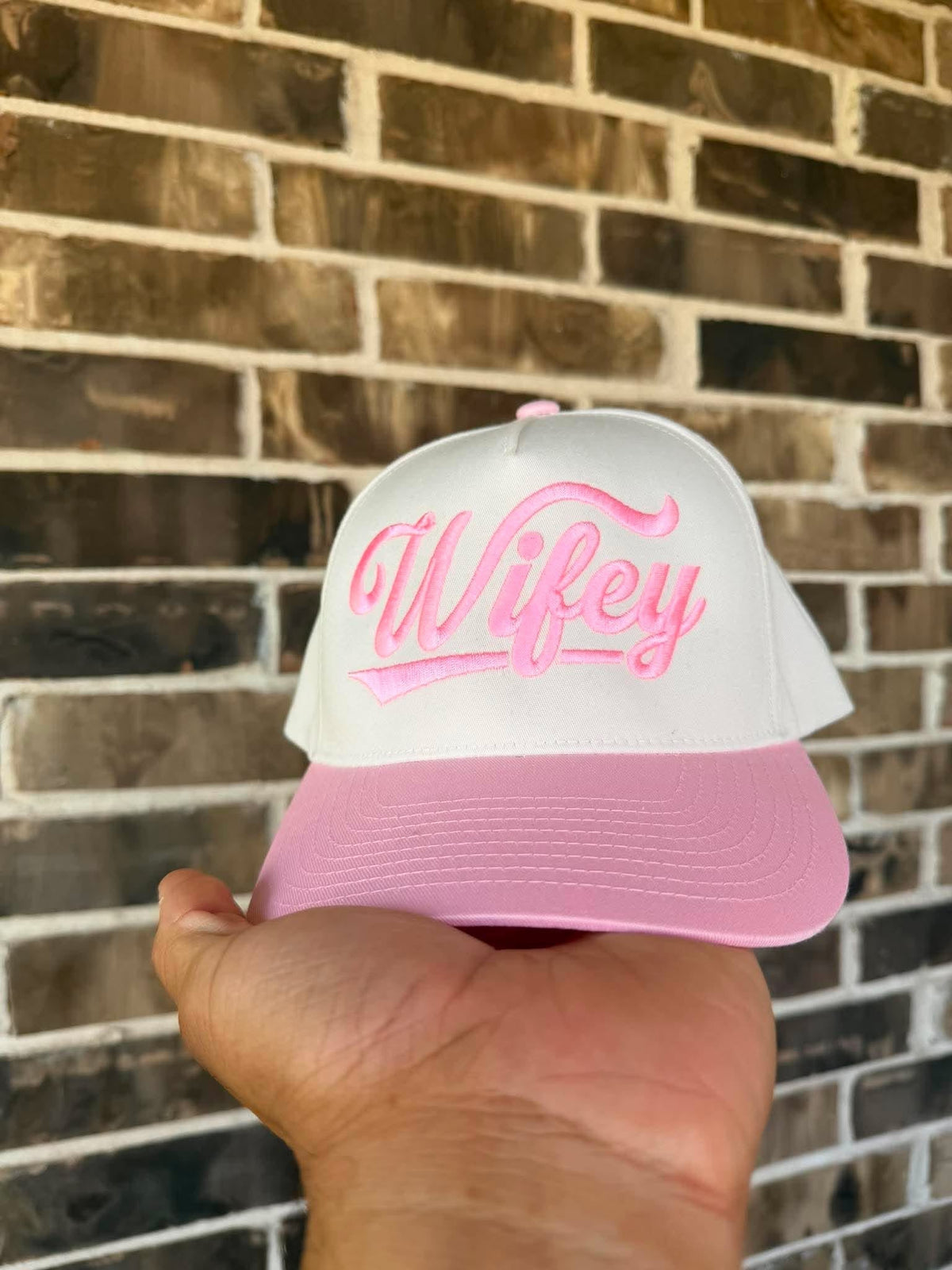 Wifey Embroidered Snapback Hat | Bridal & Newlywed Trucker Cap - Quarter Circle AK Boutique