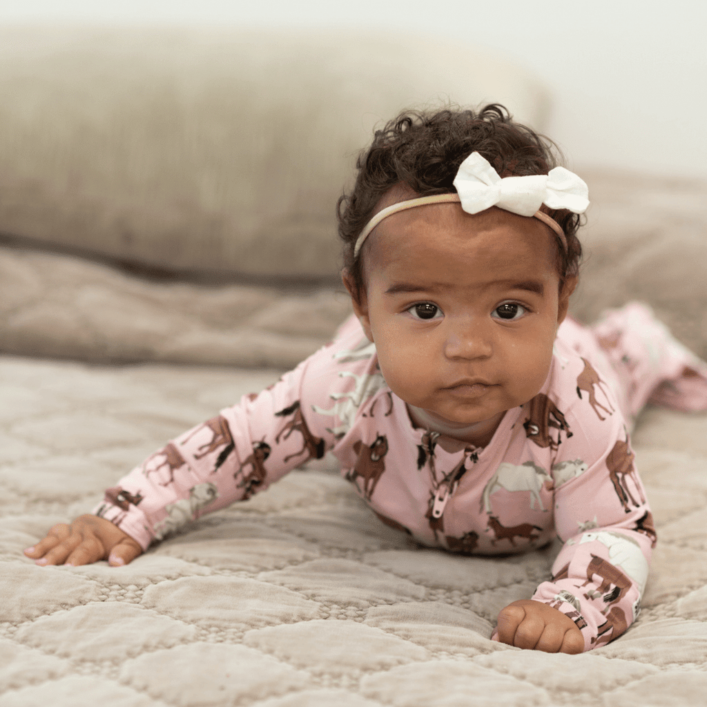 Wild Horses Zipper Footie - Quarter Circle AK Boutique