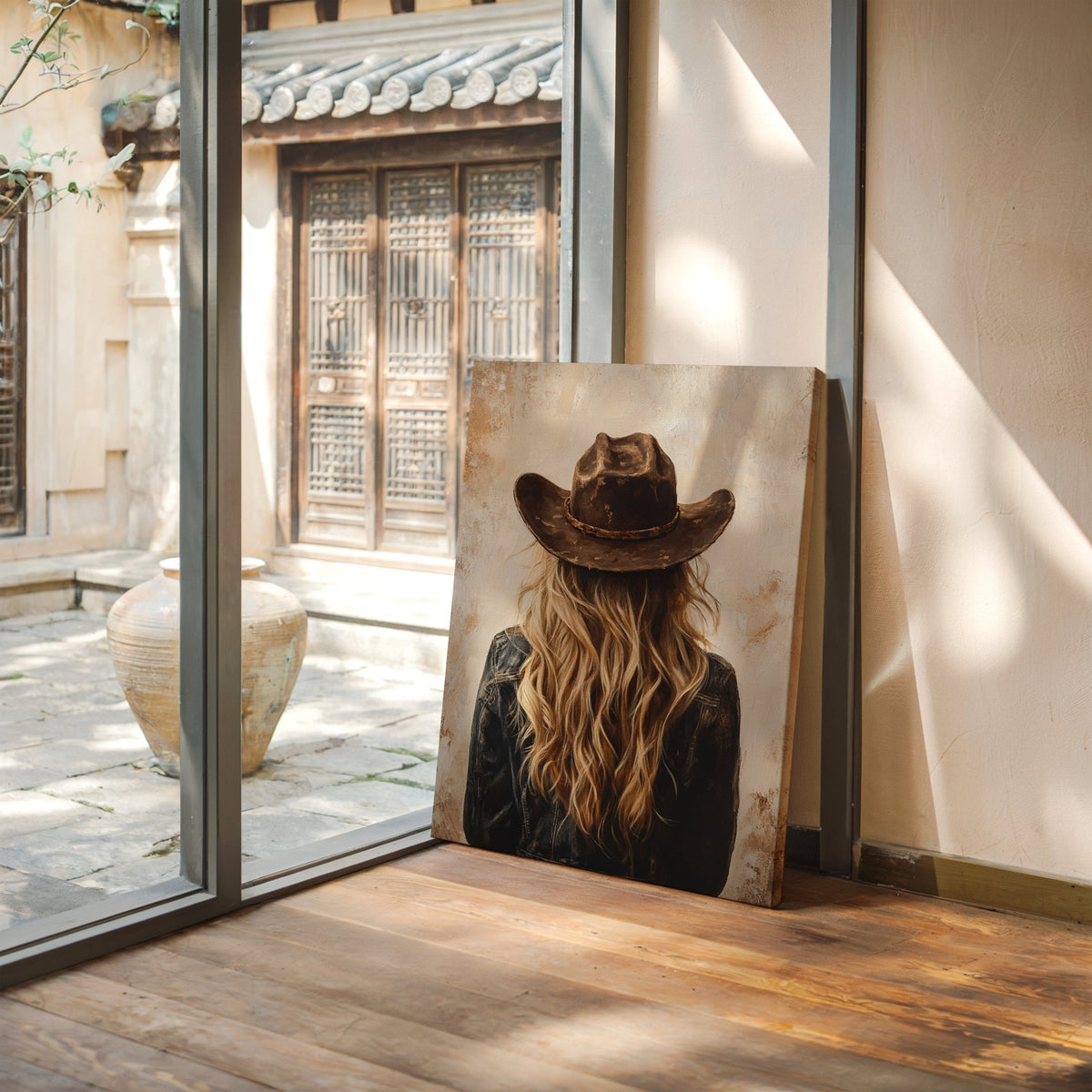 Wild West Blonde in Denim and Hat - Quarter Circle AK Boutique