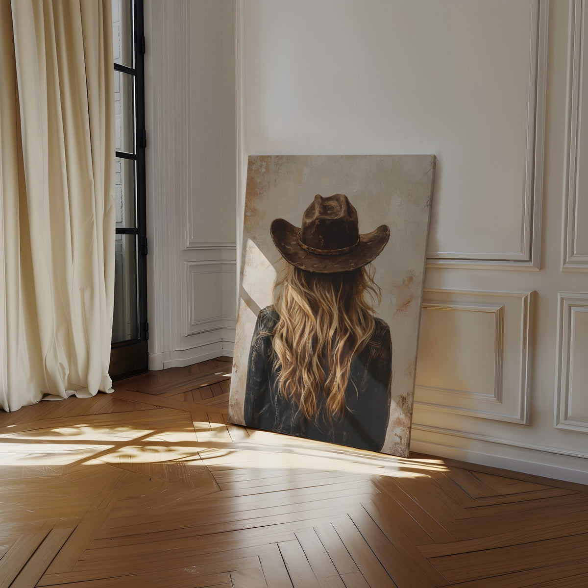 Wild West Blonde in Denim and Hat - Quarter Circle AK Boutique