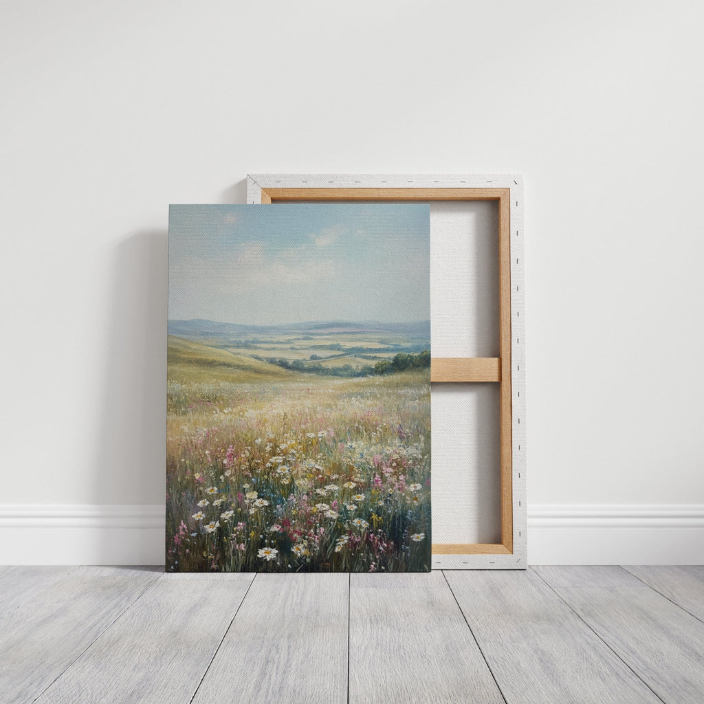 Wildflower Meadow Landscape – Serene Summer Countryside Wall Art Print - Quarter Circle AK Boutique