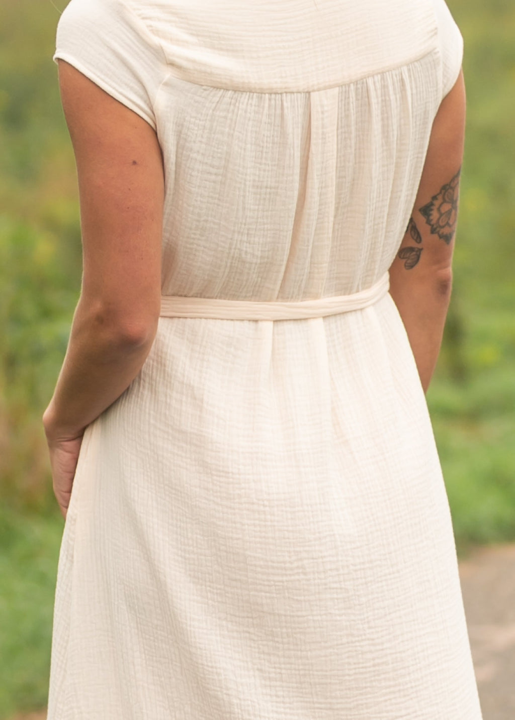 Willow Blush Pink Cotton Gauze Midi Dress - Quarter Circle AK Boutique
