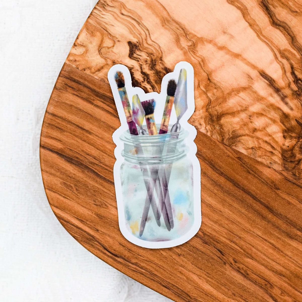 Paint Brush Stickers - Paint Brushes in Glass Jar Sticker