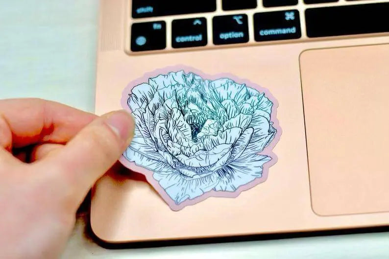 Pink Peony Flower Sticker