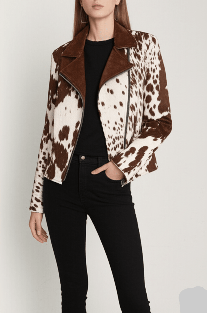 Women's Jacket - Luxurious Cow Hide, Chic & Timeless Design - Quarter Circle AK Boutique