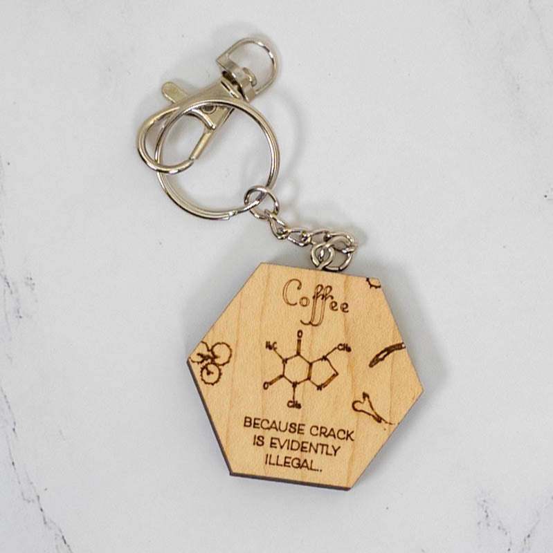 Wood Keychain | Caffeine