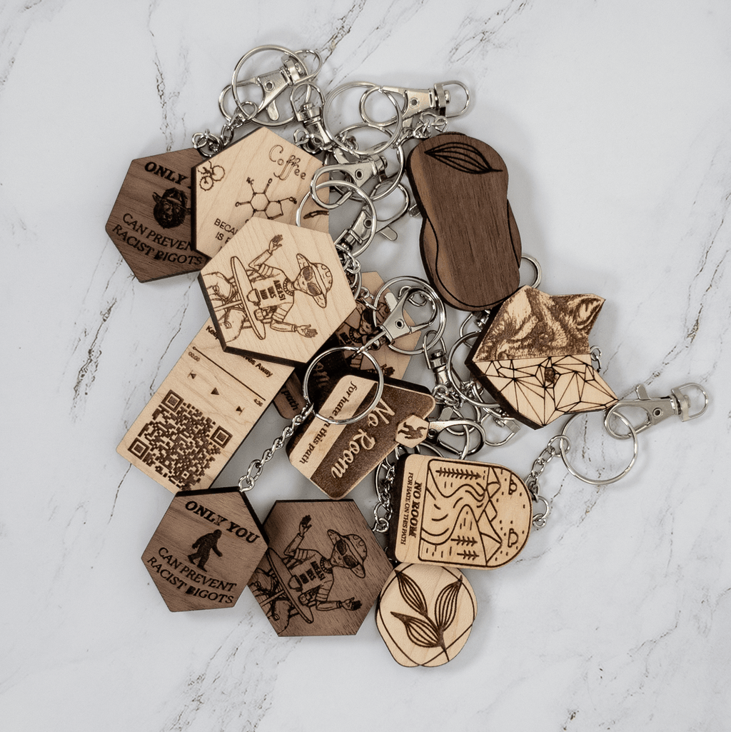 Wood Keychain, “Only You Can Prevent Racist Bigots”