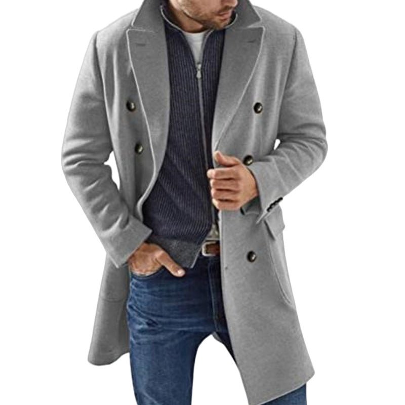 Woolen Men's Coat Warm Padded Jacket - Quarter Circle AK Boutique