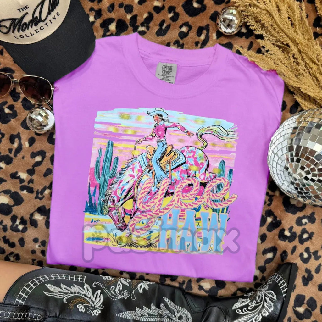 YEE HAW Comfort Colors T-shirt – Country Living Tee, Small Town Vibe Shirt, Back Roads Apparel, Rural Pride Top - Quarter Circle AK Boutique